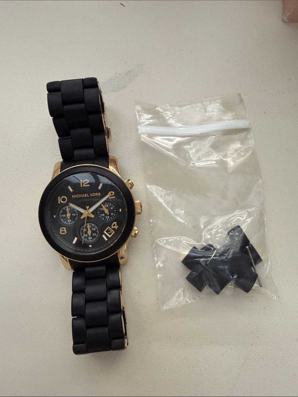 Michael Kors Black and Gold Men's Chronograph Watch